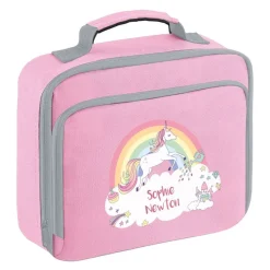 Rainbow Unicorn Personalised Lunch Bag