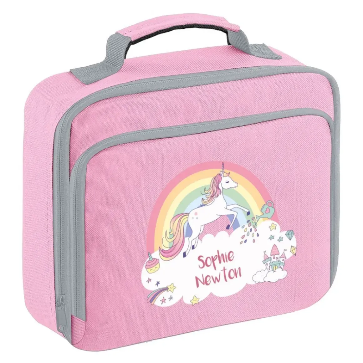 Rainbow Unicorn Personalised Lunch Bag