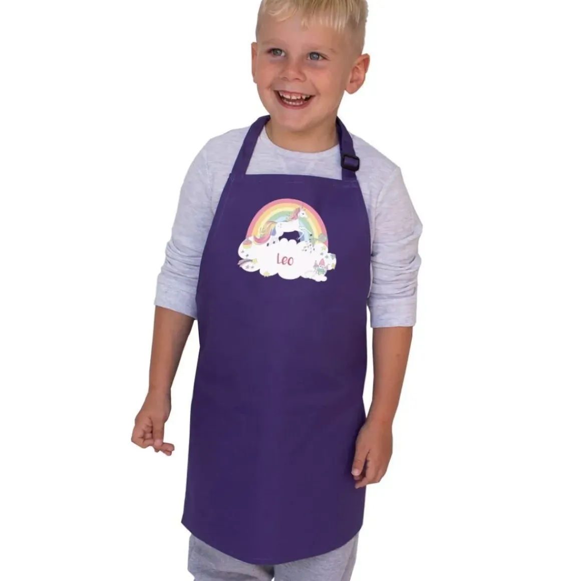Rainbow Unicorn Personalised Apron - Age 3-6