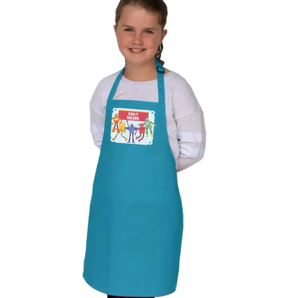 Robots Personalised Apron - Age 7-10