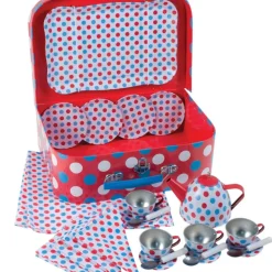 Suitcase Tea Set (Red & Blue)