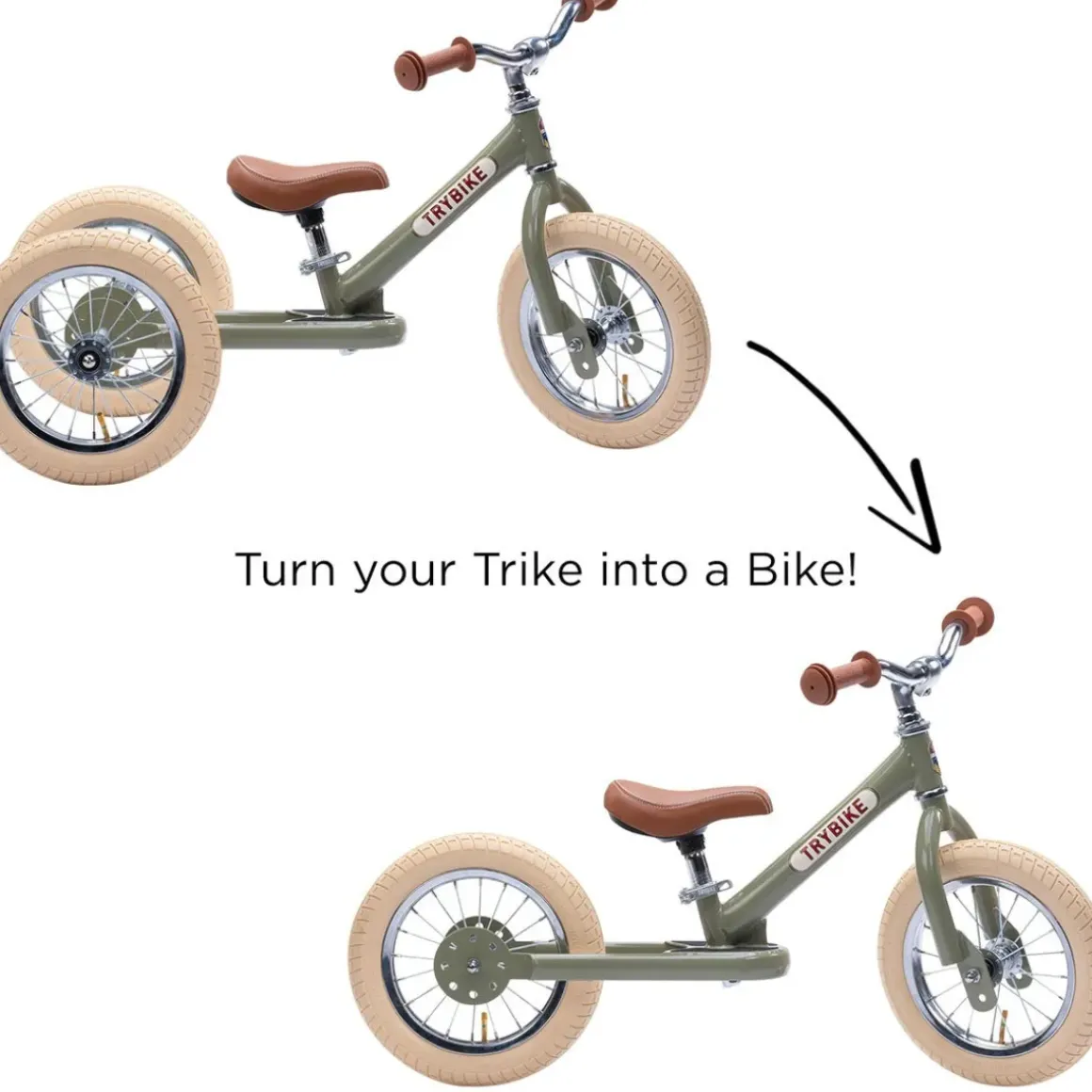 Trybike Balance Bike - Matte Green