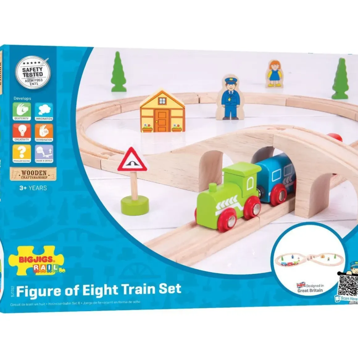 Wooden Figure of Eight Train Set