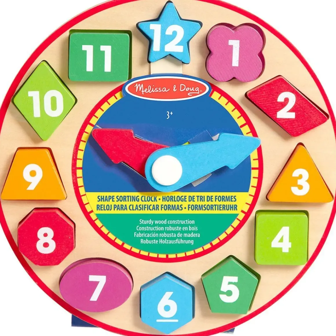 Wooden Shape Sorting Clock
