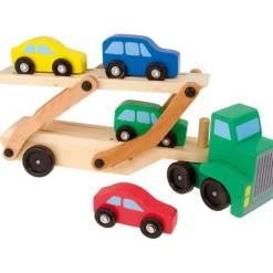 Wooden Transporter Lorry with Cars